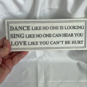 Inspirational White and Black Wall Plaque